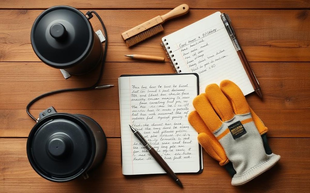 Beekeeper checking Essential Beekeeping Equipment Guide for beginner beekeeping
