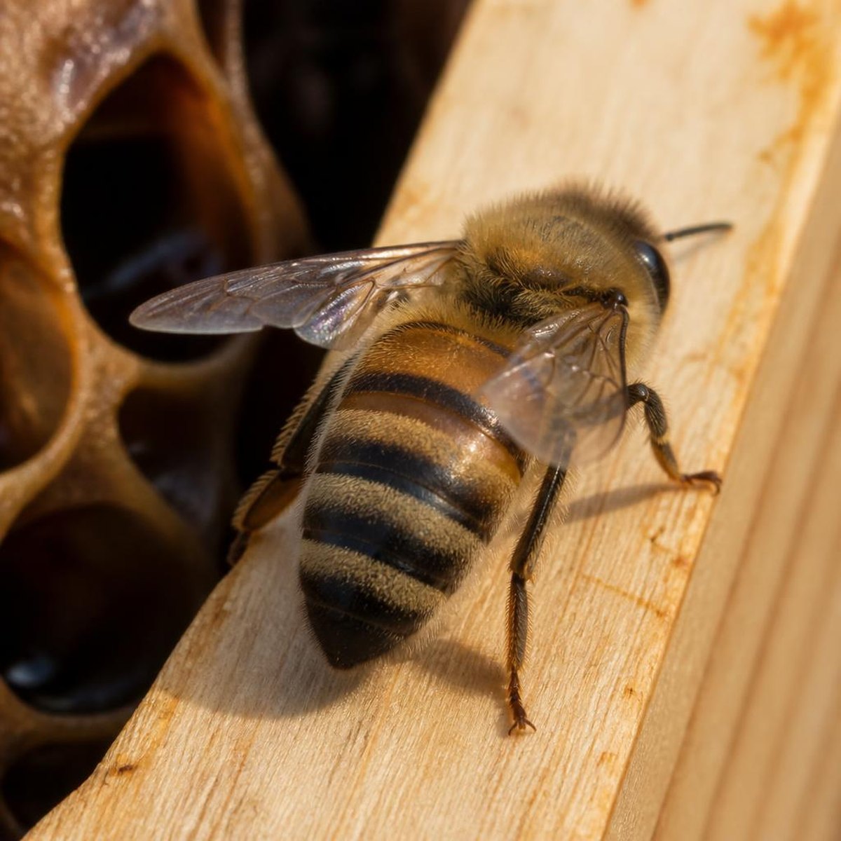Beekeeper checking Nosema Silent Gut Disease for colony health