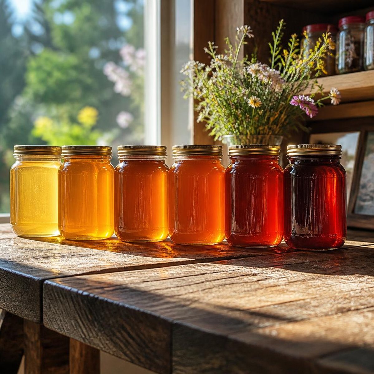 Beekeeper checking Reading Honey Colour Shade for honey harvest