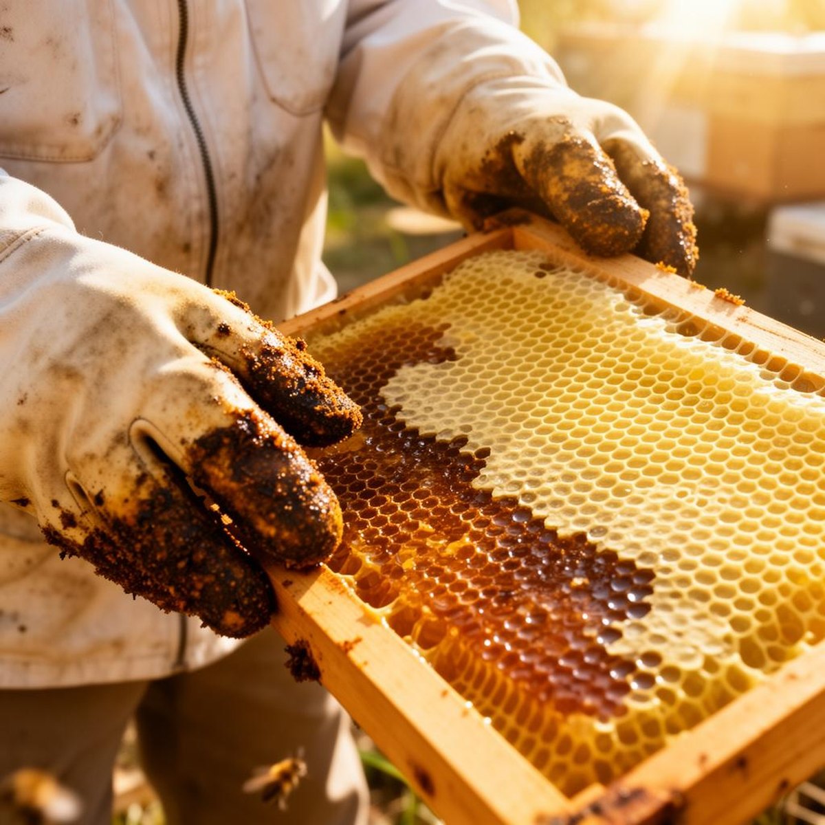 Beekeeper checking Reading Hive Data Seasonal for hive records