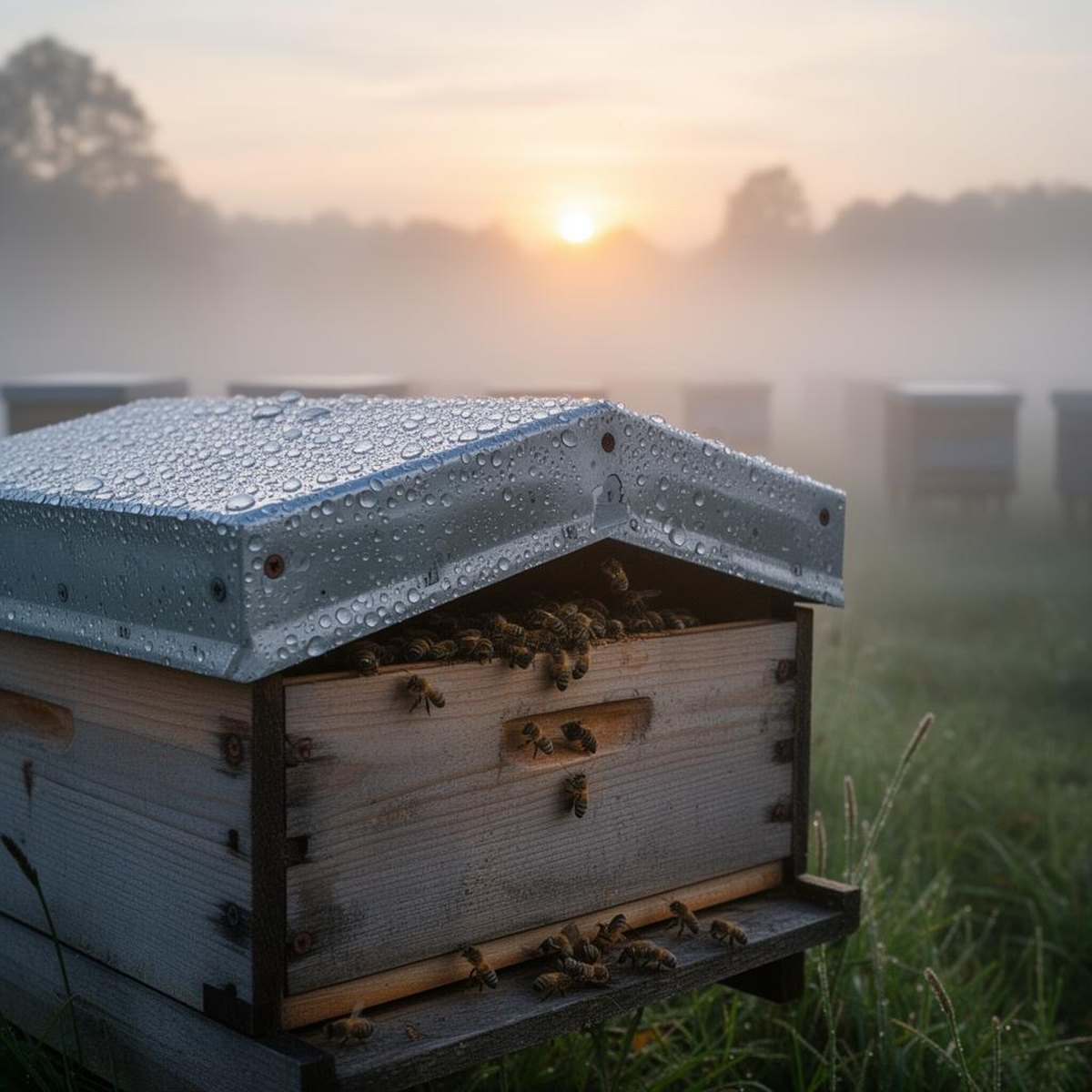 Beekeeper checking Winter Feeding Feed Bees for apiary management