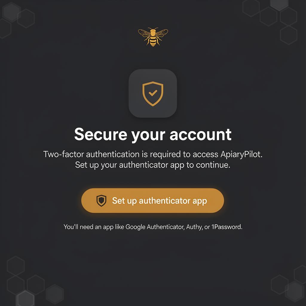 2FA setup start screen