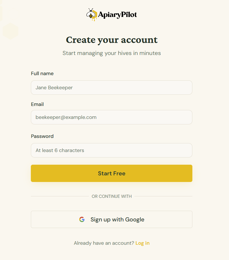 Creating Your Account