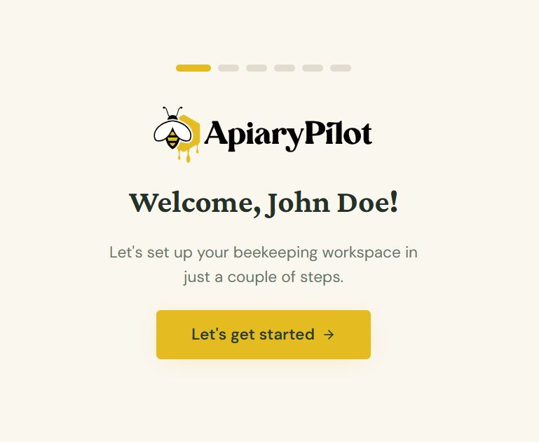 Welcome screen