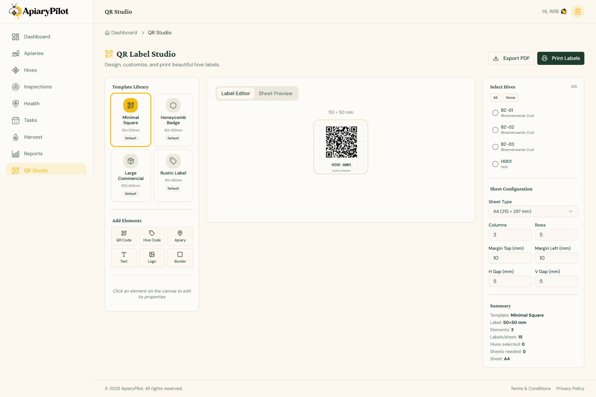 Designing Hive Labels