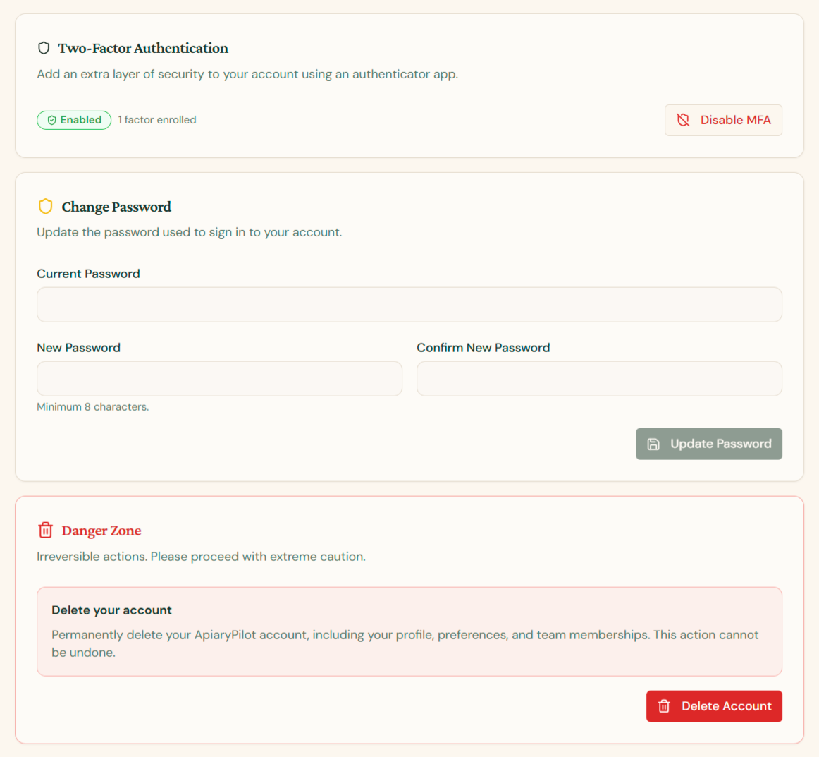 Security Settings
